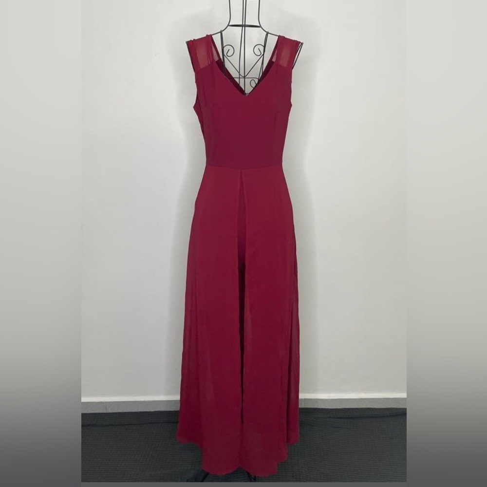 Yacht 21 V Neck Dark Red Jumpsuit size XS Petite
